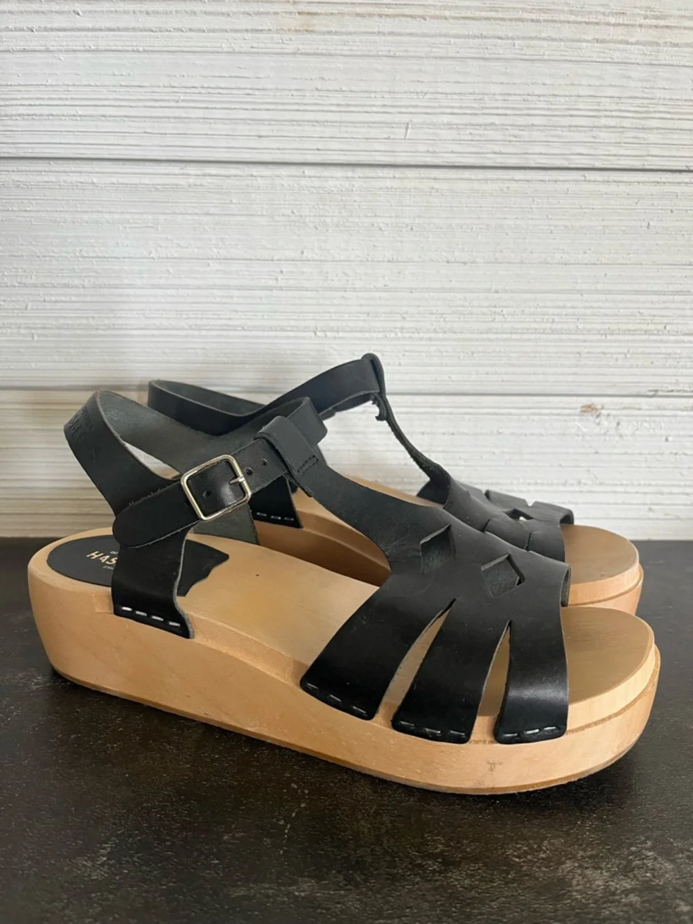 NEW Swedish Hasbeens Ellen black size 7 (37) women’s clogs shoes sandals